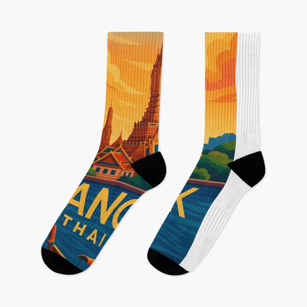 Item preview, Wat Arun and Longtail Boat, Bangkok, Thailand designed and sold by Aryabek.