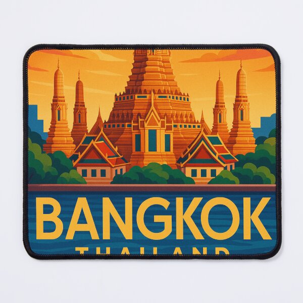 Item preview, Wat Arun and Longtail Boat, Bangkok, Thailand designed and sold by Aryabek.