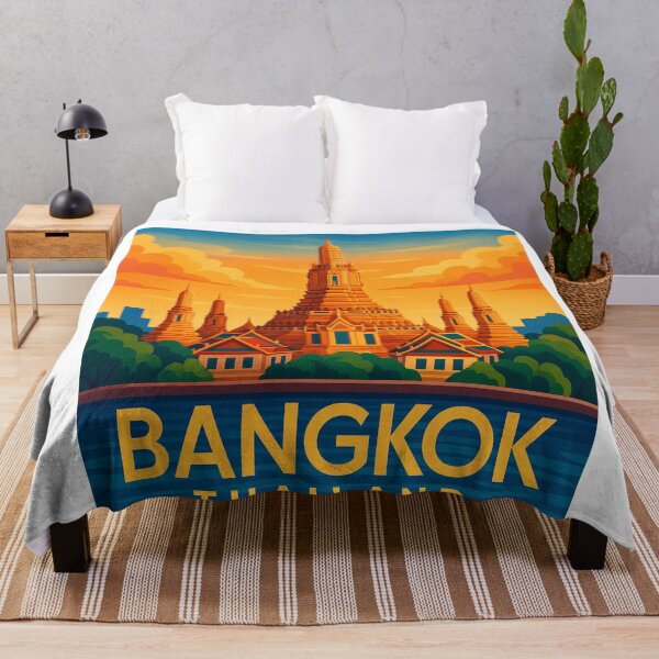 Item preview, Wat Arun and Longtail Boat, Bangkok, Thailand designed and sold by Aryabek.