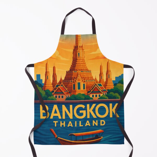 Item preview, Wat Arun and Longtail Boat, Bangkok, Thailand designed and sold by Aryabek.