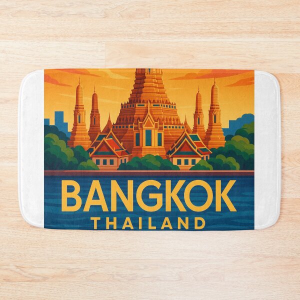 Item preview, Wat Arun and Longtail Boat, Bangkok, Thailand designed and sold by Aryabek.