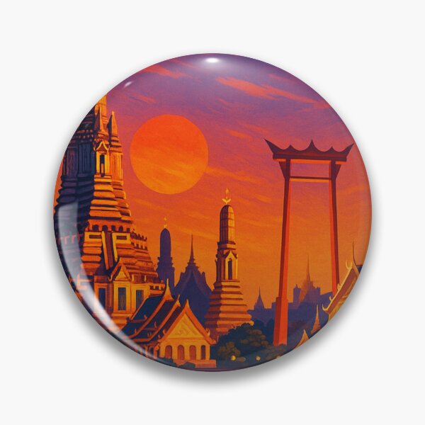Item preview, Sunset at Wat Arun and Giant Swing, Bangkok, Thailand designed and sold by Aryabek.