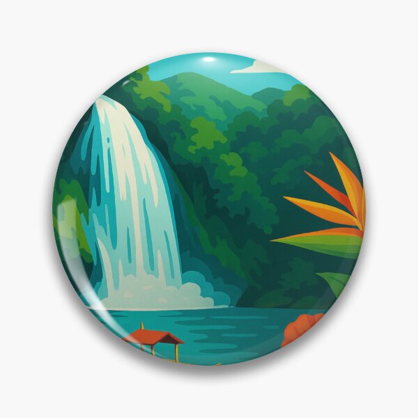Item preview, Waterfalls and Boat in Tropical Cebu, Philippines designed and sold by Aryabek.