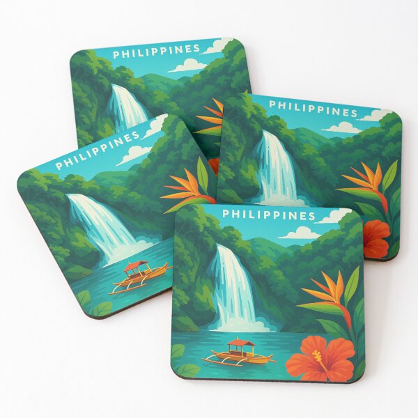 Item preview, Waterfalls and Boat in Tropical Cebu, Philippines designed and sold by Aryabek.