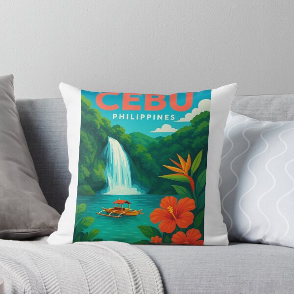 Item preview, Waterfalls and Boat in Tropical Cebu, Philippines designed and sold by Aryabek.