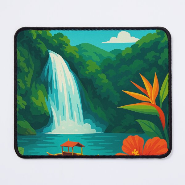 Item preview, Waterfalls and Boat in Tropical Cebu, Philippines designed and sold by Aryabek.
