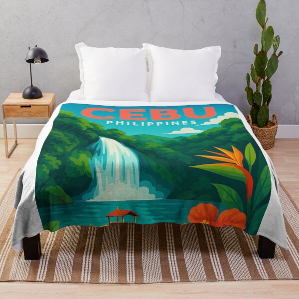 Item preview, Waterfalls and Boat in Tropical Cebu, Philippines designed and sold by Aryabek.