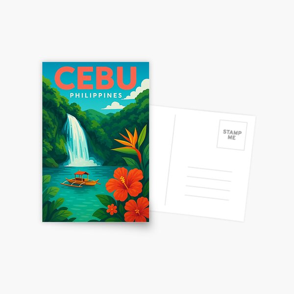 Item preview, Waterfalls and Boat in Tropical Cebu, Philippines designed and sold by Aryabek.