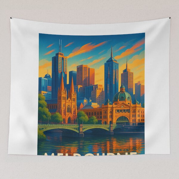 Item preview, Melbourne Skyline at Flinders Street Station designed and sold by Aryabek.