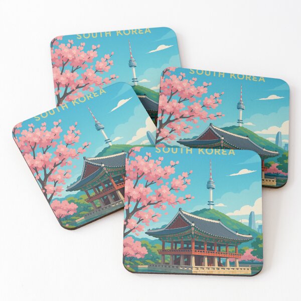 Item preview, Seoul Cherry Blossoms with Namsan Tower designed and sold by Aryabek.