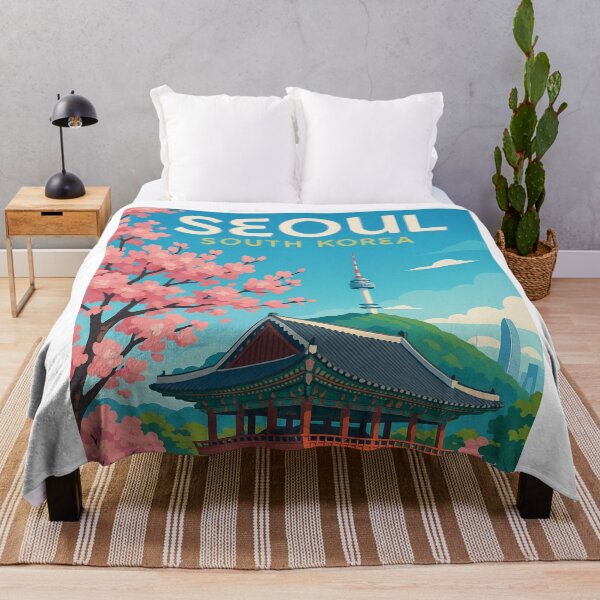 Item preview, Seoul Cherry Blossoms with Namsan Tower designed and sold by Aryabek.
