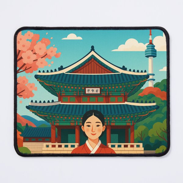 Item preview, Seoul Hanok Village and Namsan Tower designed and sold by Aryabek.