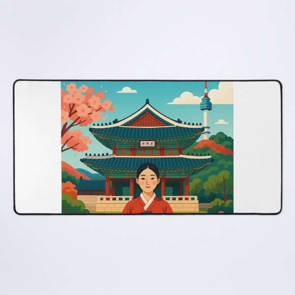 Item preview, Seoul Hanok Village and Namsan Tower designed and sold by Aryabek.