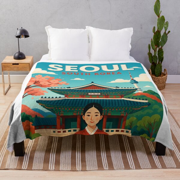 Item preview, Seoul Hanok Village and Namsan Tower designed and sold by Aryabek.