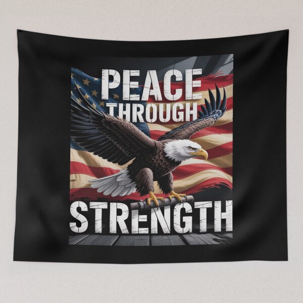 Item preview, United We Stand: Iconic American Flag and Eagle Embody "Peace Through Strength," Defending Freedom and Prosperity. designed and sold by MIMSCorneR.