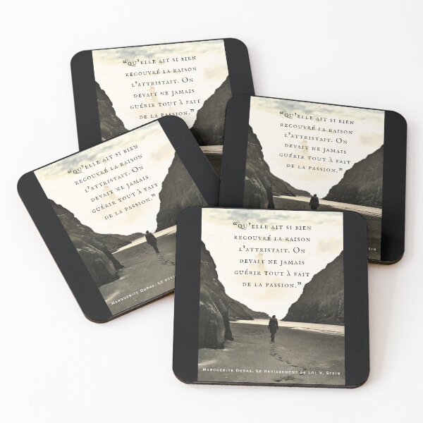 Item preview, Marguerite Duras quote: ...qu’elle ait si bien recouvré la raison l’attristait. On devait ne jamais guérir tout à fait de la passion. designed and sold by artbleed.