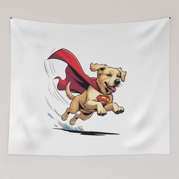 Item preview, Superhero Dog Flying with Cape – Cute Cartoon Hero Design designed and sold by ColorSplash123.
