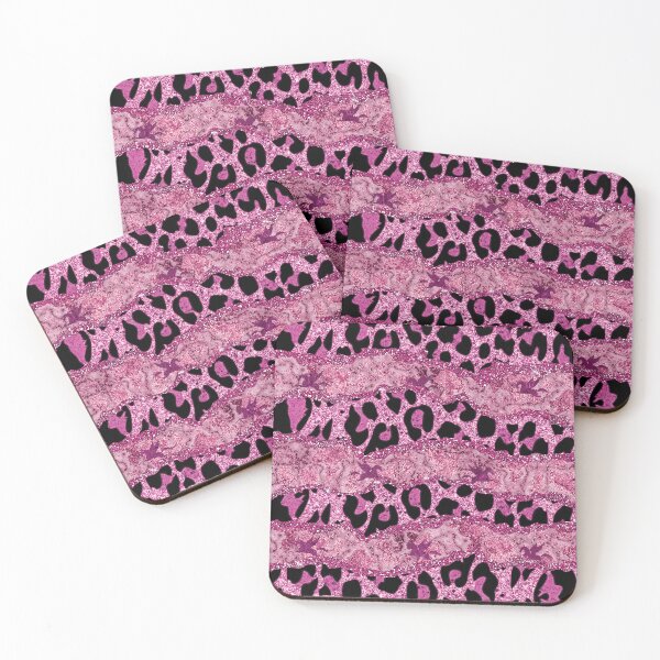 Artikelvorschau, Rosa Glitzer Leopardenmuster Preppy Glam Muster entworfen und verkauft von Parkerzz.