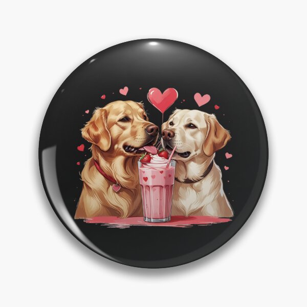 Item preview, Romantic Dog Couple Sharing a Milkshake – Valentine’s Day Cute Design designed and sold by ColorSplash123.