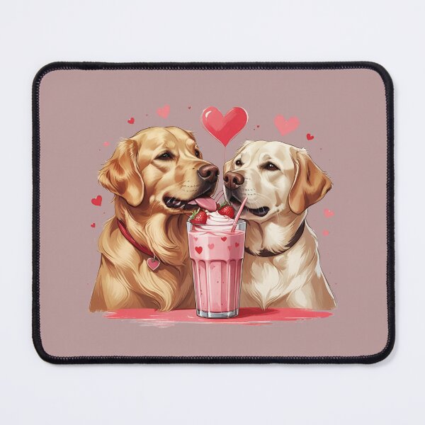 Item preview, Romantic Dog Couple Sharing a Milkshake – Valentine’s Day Cute Design designed and sold by ColorSplash123.