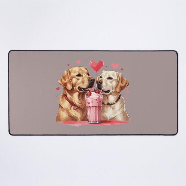 Item preview, Romantic Dog Couple Sharing a Milkshake – Valentine’s Day Cute Design designed and sold by ColorSplash123.