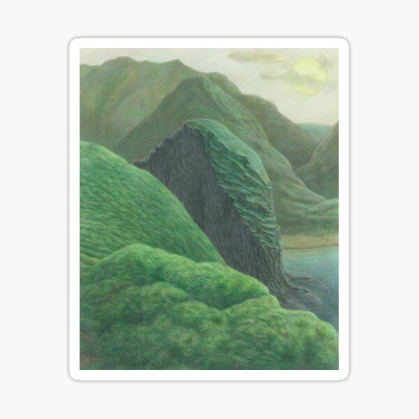 Item preview, Mountainous Landscape colored pencil drawing designed and sold by Rainbow Nebula 7000.