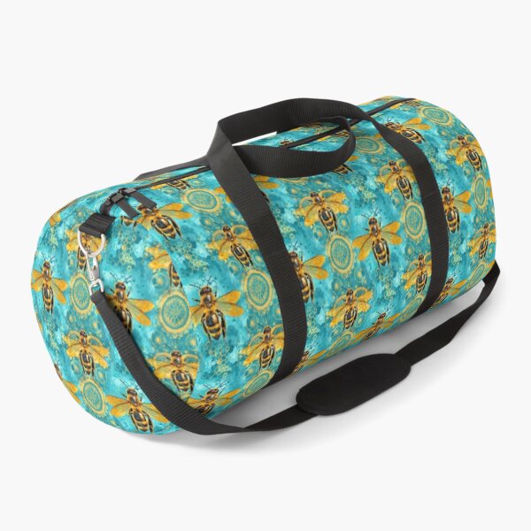 Item preview, Gold Honey Bee Pattern Turquoise Mandala Seamless Design designed and sold by Parkerzz.
