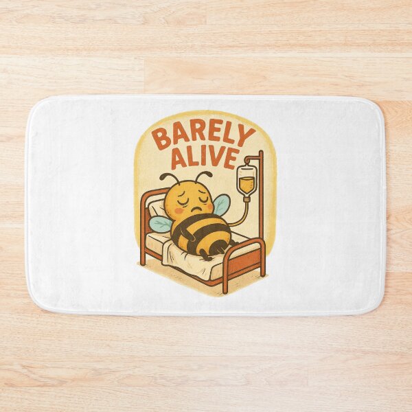 Item preview, Barely Alive – Funny Sad Bee in Hospital Bed designed and sold by Lacritsa .
