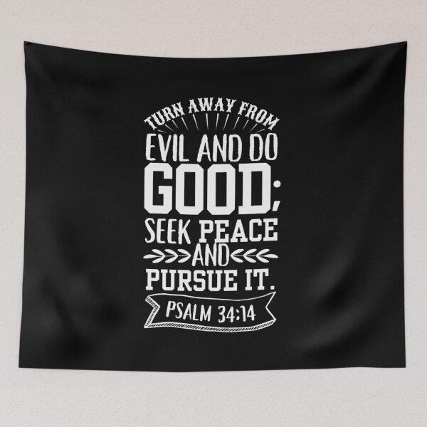 Item preview, Psalm 34:14 black and white designed and sold by LRM_ artz.