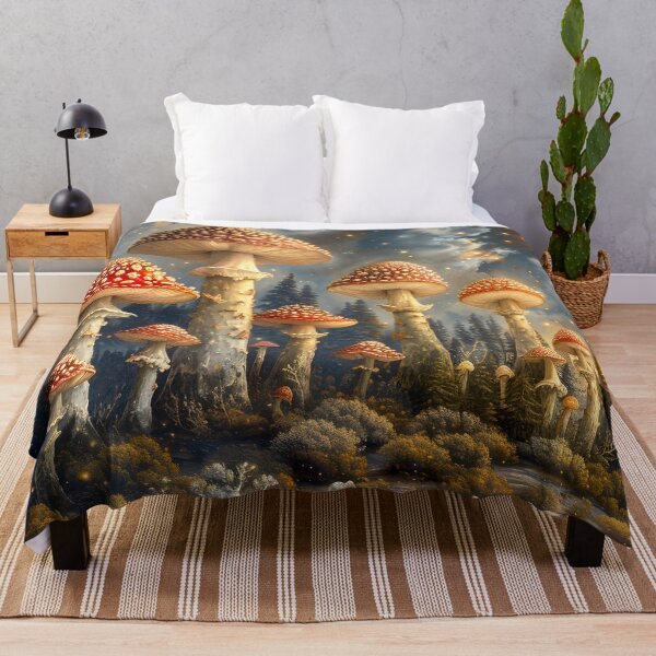 Item preview, Enchanted Mushroom Forest Celestial Sky Fantasy Cottagecore Art designed and sold by Parkerzz.