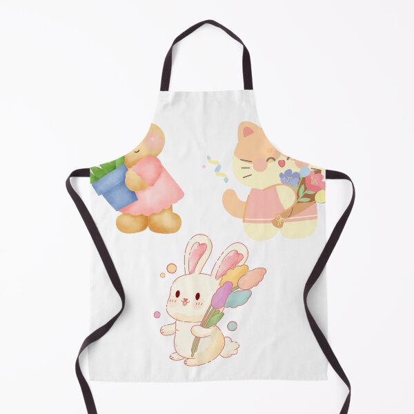 Item preview, Adorable Animal Friends with Flowers – Cute Bear, Cat & Bunny Sticker Design designed and sold by PRINTJIT.