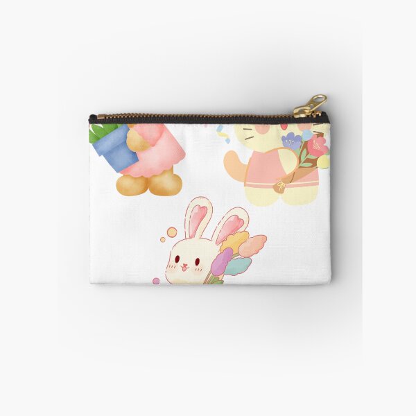 Item preview, Adorable Animal Friends with Flowers – Cute Bear, Cat & Bunny Sticker Design designed and sold by PRINTJIT.
