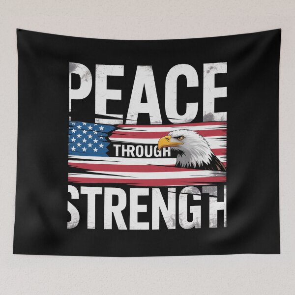 Item preview, Peace Through Strength: Bold American Eagle and Flag Symbolize Freedom, Resilience, and National Power. designed and sold by MIMSCorneR.