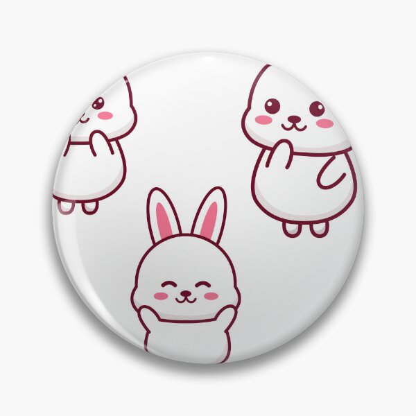 Aperçu de l'œuvre Chubby Kawaii Bunnies – Ensemble d'autocollants de lapins de dessin animé mignons créée et vendue par PRINTJIT.