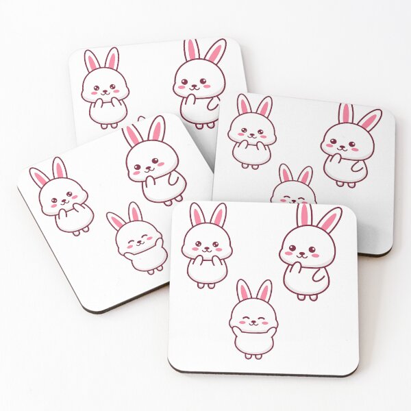Item preview, Chubby Kawaii Bunnies – Cute Cartoon Rabbit Sticker Set designed and sold by PRINTJIT.