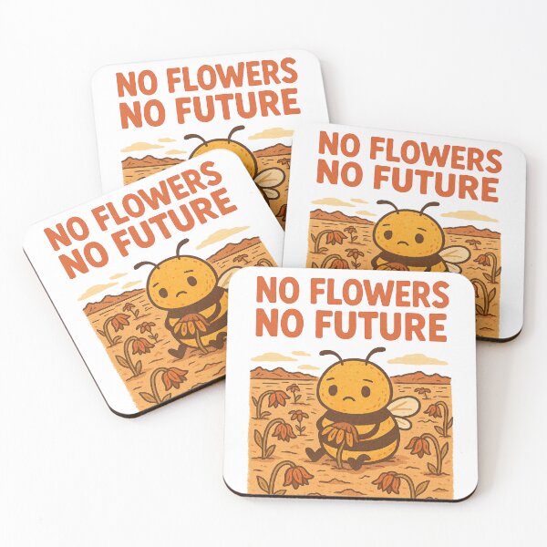 Item preview, No Flowers No Future – Sad Bee Climate Message designed and sold by Lacritsa .
