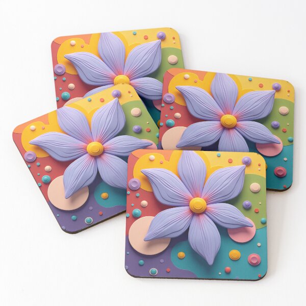 Item preview, 3D Pop Art Flower Design, POD Artwork, Colorful Retro Style designed and sold by KlarkiteTees.