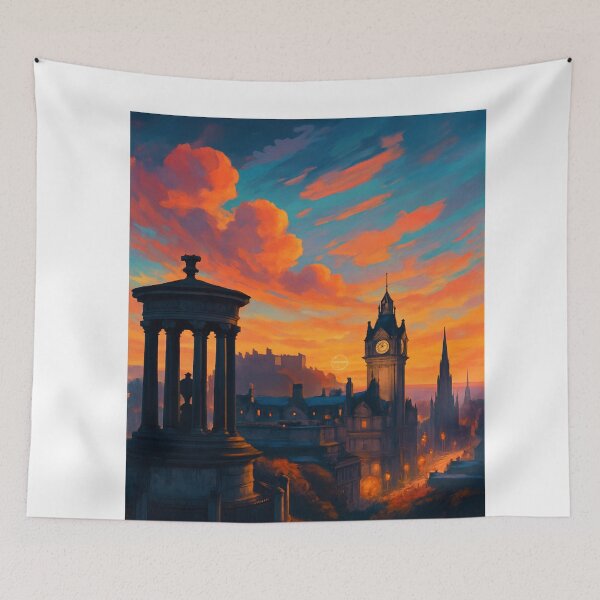 Item preview, Sunset Over Edinburgh Skyline from Calton Hill designed and sold by Aryabek.