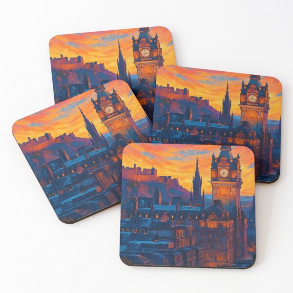 Item preview, Edinburgh Castle and Balmoral Hotel at Dusk designed and sold by Aryabek.