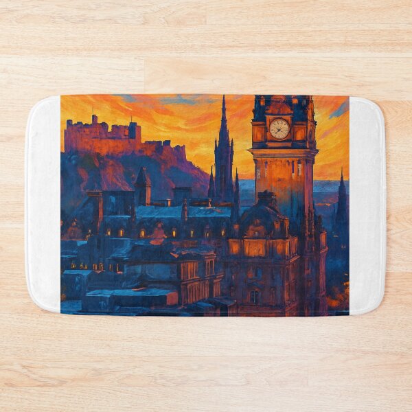 Item preview, Edinburgh Castle and Balmoral Hotel at Dusk designed and sold by Aryabek.