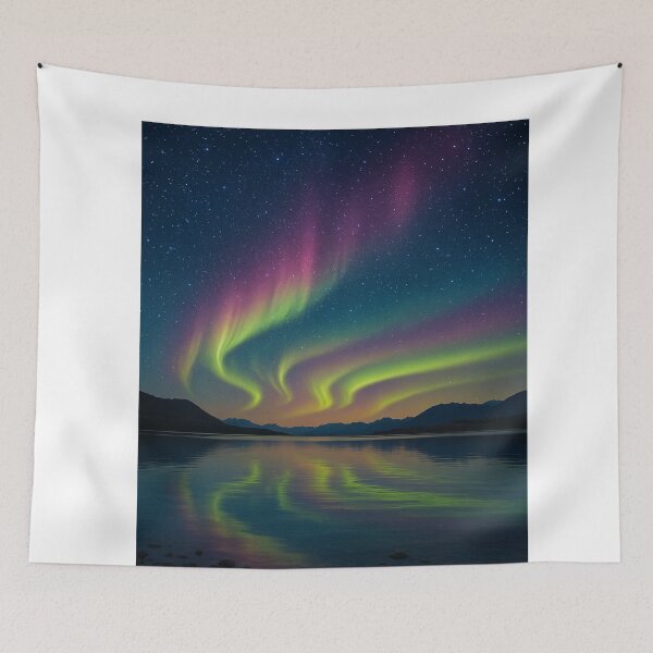 Item preview, Southern Lights Reflected Over Lake Tekapo designed and sold by Aryabek.