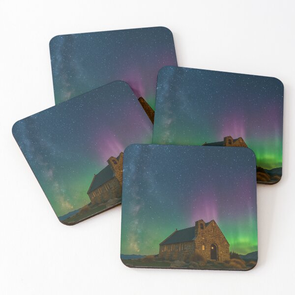 Item preview, Church of the Good Shepherd and Aurora over Lake Tekapo designed and sold by Aryabek.