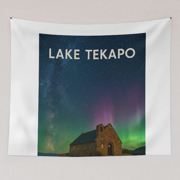 Item preview, Church of the Good Shepherd and Aurora over Lake Tekapo designed and sold by Aryabek.