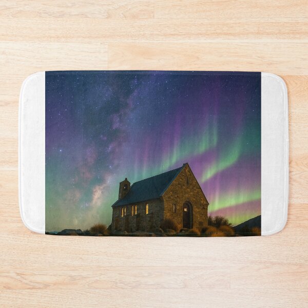 Item preview, Milky Way and Aurora Over Church of the Good Shepherd, Tekapo designed and sold by Aryabek.