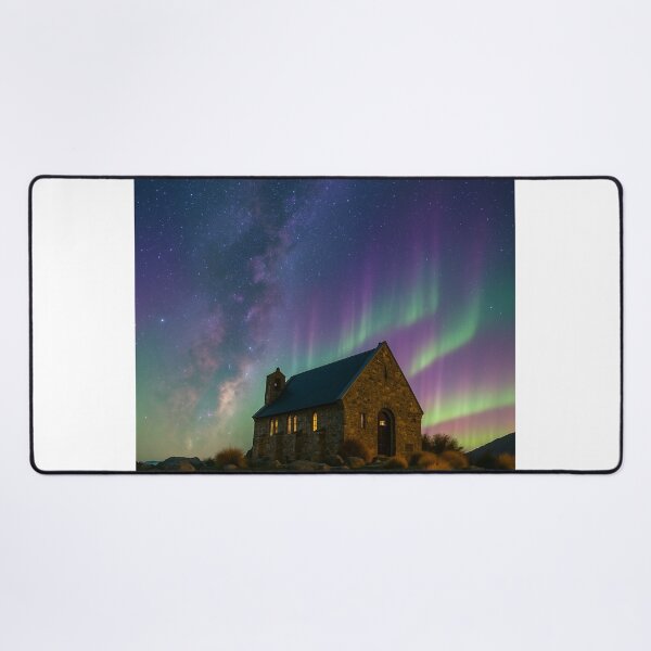 Item preview, Milky Way and Aurora Over Church of the Good Shepherd, Tekapo designed and sold by Aryabek.