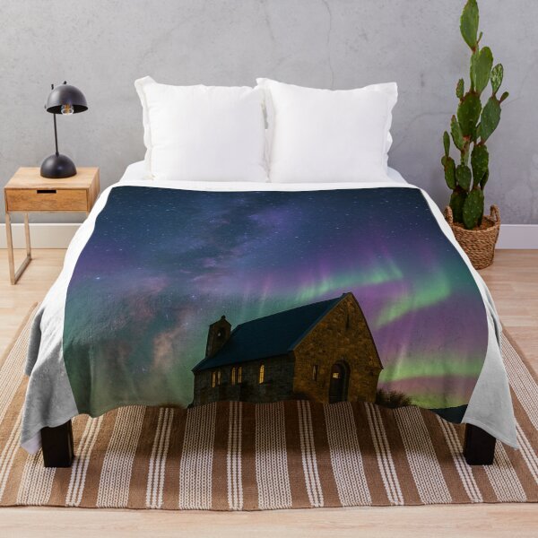 Item preview, Milky Way and Aurora Over Church of the Good Shepherd, Tekapo designed and sold by Aryabek.
