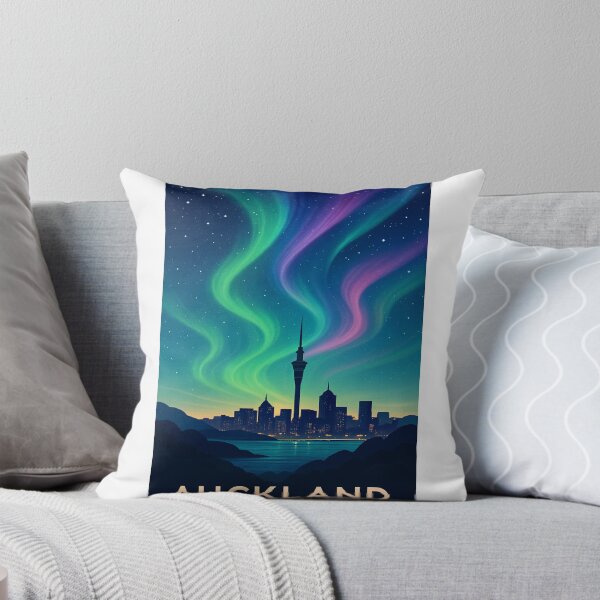 Item preview, Northern Lights Over Auckland City Skyline, New Zealand designed and sold by Aryabek.