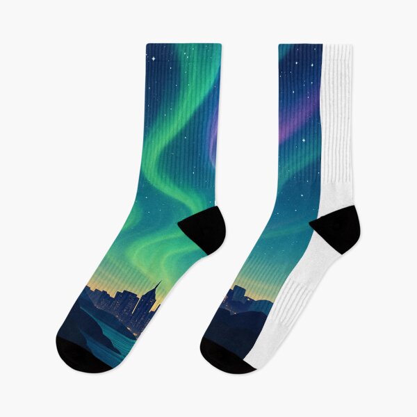 Item preview, Northern Lights Over Auckland City Skyline, New Zealand designed and sold by Aryabek.
