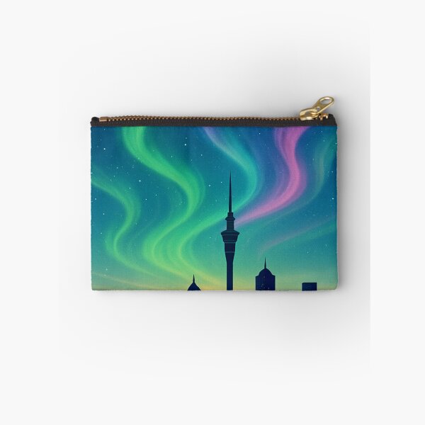Item preview, Northern Lights Over Auckland City Skyline, New Zealand designed and sold by Aryabek.