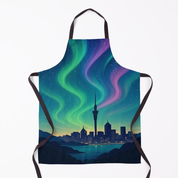 Item preview, Northern Lights Over Auckland City Skyline, New Zealand designed and sold by Aryabek.